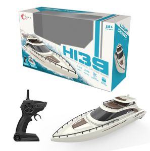ElectricRC Boats 2.4G TKKJ H139 Rc Boat 128 Scale Dual Motor Remote Control Cruise Ship 15KMH Fast Speed Rc Speedboat Cadeaux Jouets pour garçons 230303