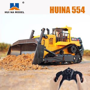 ElectricRC Car Huina 554 Rc Truck Car Crawler Remote Control Tractor Rc Heavy Equipment Bulldozer Radio Controlled Engineering Vehicle Toy Kid 230616