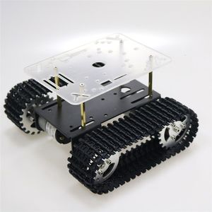 ElectricRC Car Smart Robot Tank Châssis Tracked Platform avec moteur 12V 350rpm pour Arduino DIY Toy Part mini T101 Arrivée 230724