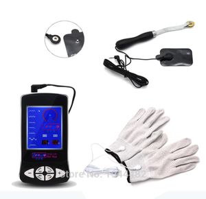 Electro Sex Kit Masaje eléctrico Estimular guantes Electro Sex Toys para hombres Rueda dentada conductora Estim Shock TENS para Y1911085569748