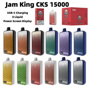 Vapes de cigarettes électroniques Puff jetable 15K Jam King CKS ENERGON USB-C Charge E Liquid Power Screen Display Mesh Coil EU Warehouse saveur de jus en gros