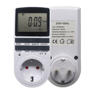 Minuterie numérique électronique, prise EU FR BR, minuterie de cuisine, 230V, 50HZ, 7 jours, 12/24 heures, Programmable