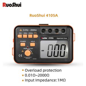 Instruments de mesure électroniques Ruoshui 4105A, composants de compteur de résistance mis à la terre, détecteur statique, testeur de résistance d'isolation