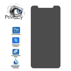 Vidrio protector de pantalla de privacidad antiespía para iPhone 15 14 13 12 11 XS MAX XR Vidrio templado SIN paquete con juego de limpieza