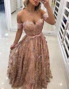 Élégant Arabe Scoop Robes De Bal avec Perles Dentelle Applique Africain Sheer Dos Nu Pas Cher Soirée Formelle Soirée Formelle Robes Robe De Soirée