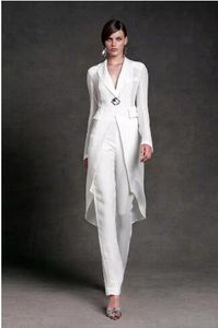 Elegant Mother of the Bride Pant Suits With Jacket For Wedding V Neck Mother's Formal Suit Long Sleeve Beads Formal Prom Even2446