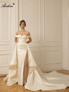 Élégant élégant épaule chérie 2 en 1 robe de mariée sirène