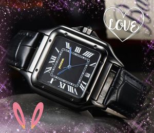 Montres pour hommes élégantes simples et généreuses bracelet en cuir noir marron mouvement à quartz horloge bouton processus de dessin de fil date automatique boîtier en acier inoxydable montre cadeaux