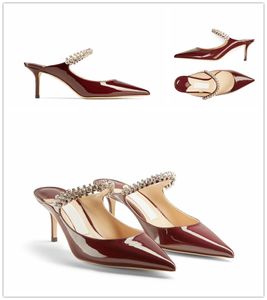 Escarpins Bing pour Femmes Élégantes Chaussures Habillées Sexy Bout Pointu Bretelles en Cristal Talons Aiguilles Dame Talons Hauts Robe Fête Mariage Mariée Meilleur Cadeau avec Boîte,EU35