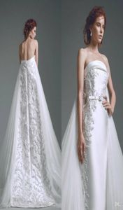 Élégant Zuhair Murad Robes de soirée Long Brothes Robe de bal formelle en dentelle appliquée sans arrière