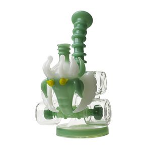 Éléphant narguilés verre Bong recycleur fumer conduite d'eau Dab Rig 23 cm hauteur avec joint de 14 mm