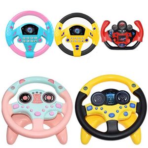Eletric Simulation Steering Wheel Baby Kids Musical Educational Copilot Stroller with Light Sound Vocal Toys