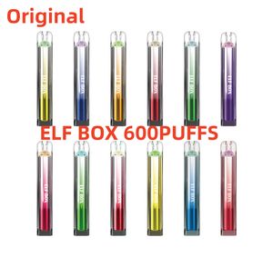 ELF BOX 600 Puff Crystal E Cigarettes 2 ml Pod pré-rempli 450 mAh Batterie 0% 2% 3% 5% 10 Saveurs Vape Pen Puffs jetables 600 Source Fabricant Taxes incluses