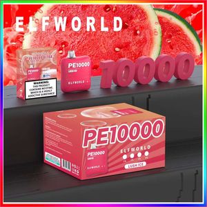 ELFWORLD PE10000 0/2/3/5% Sal de nicotina 18 ml de bobina de malla de E-líquido 10 sabores disponibles Batería recargable Carga tipo C Batería integrada de 500 mAh crazvapes