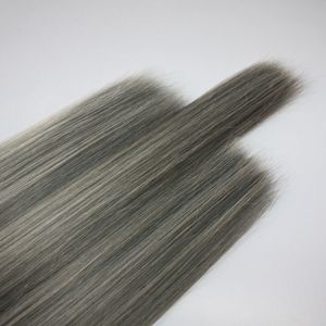 Elibess brandhuman cheveux en vrac sans trame de qualité supérieure indien péruvien brésilien soie extension de cheveux raides 300gr couleur gris argent