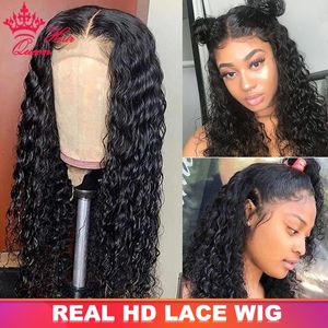 Invisible HD Lace Frontal Wigs 250% 13X6 Lace Front Wigs Water Wave HD Lace Closure Curly Wig Full Lace Human Raw Hair Wig Pour Femme Queen Hair Products