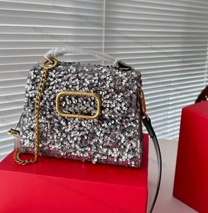 Nouveau Luxe Paillettes Baguette Sacs À Main Sac Femmes Rabat Sac En vedette Sac À Bandoulière Fermoir Magnétique Or Matériel En Cuir Véritable Femmes Main Dîner Embrayage Portefeuilles