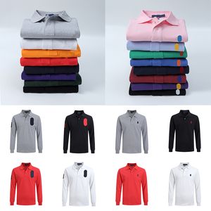 Camisa de manga larga bordada para hombre, Polos de marcas, camisa informal de manga de algodón para hombre, camisa de negocios con caballos, laurens