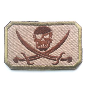 Broided / Pvc Patch Navy Seals Jolly Roger Pirate Skull Crossed Swords Patch Army Army Military Tactical Bridery Badges