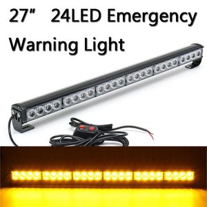 Luces de emergencia 12V 24 LED Car Truck Strobe Light Bar Beacon Advertencia Lámpara de techo Luces de peligro a prueba de agua Ámbar