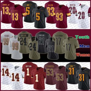 Terry McLaurin Chase Young Camiseta de fútbol personalizada Hombres Mujeres Niños Jonathan Allen Sean Taylor Jahan Dotson Sam Howell Antonio Gibson Emmanuel Forbes Jartavius Martin