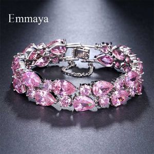 Emmaya Blanc Or Couleur Mona Lisa Rose Zircon Cubique Bracelets Bracelets pour Femme De Luxe Bracelet De Mariage Femmes Cadeau 211124
