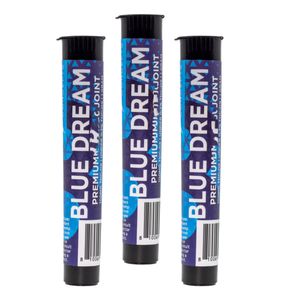 Vide 116 mm Premium Blue Dream Del 8 Tubes en plastique à joint pré-roulé infusé à l'épreuve des enfants ÉTIQUETTES CONNECTÉES OEM étiquettes autocollantes privées Logo