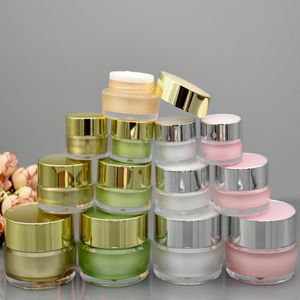 Frasco de crema de botella de plástico acrílico vacío 5g 10g 15g 30g 50g para envases de envases cosméticos Oro rosa blanco