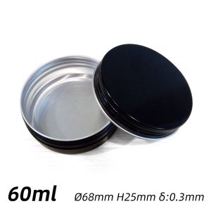 Envases cosméticos de aluminio vacíos Pot Lip Balm Jar Tin para crema Ungüento Crema de manos Caja de embalaje 10-15-20-30-50-60-80-100-150ml (negro) DH9480