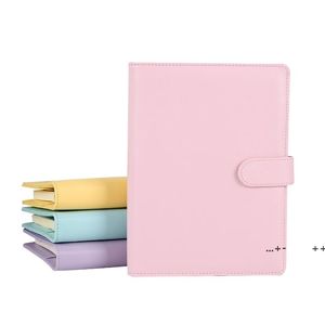 Cuaderno vacío Carpeta Cuadernos de hojas sueltas sin papel PU Cubierta de cuero de imitación Carpeta de archivos Espiral Planificadores Scrapbook 4 colores A6 LLA8728