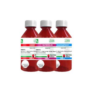 Empty Vancity Labs Cannalean Infused Syrup Plastic Bottle Packaging 1000mg Mix 3 flavors Cherry Blue Watermellon