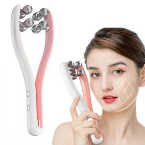EMS Roller Massager Electric Microcurrent Face Adelgazamiento Mano Antiarrugas Cuidado de la piel Levantamiento facial Dispositivo de belleza apretado 240313