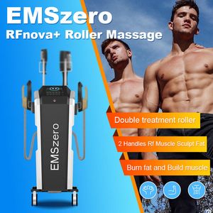 EMSzero Machine de massage à rouleaux 2 en 1 EMSlim Stimulateur musculaire de construction 4 poignées RF Slim EMS Sculpture du corps 14 Tesla Lifting des fesses Équipement minceur HIEMT