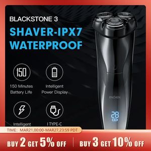 ENCHEN rasoir électrique 3D Blackstone 3 IPX7 rasoir étanche humide et sec double usage visage barbe batterie affichage numérique pour hommes 240325