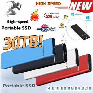 Enceinte 60 To SSD Hard d'origine Drive d'origine 30TB HighSpeed Mobile Solid State Drive portable USB 3.0 Typec pour ordinateur portable Mac