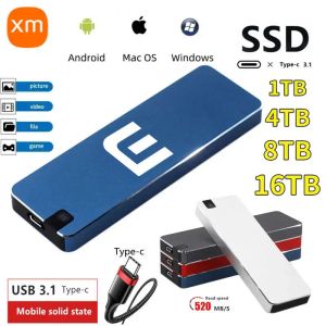 Encubierto SSD externo 1TB USB3.1 Alta velocidad portátil M.2 SSD 500G 2TB Drivir de estado sólido 4 TB ENCLUY PRIBA SSD externo para Xiaomi para la computadora portátil