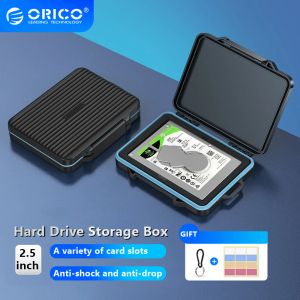 Enclosage Boîte de rangement de carte SD Orico Boîte de rangement imperméable Micro SD Porte-carte pour HDD / TF / CF / SD DOSSIER DES CARDES MÉMORAGES AVEC LES ÉTABLES