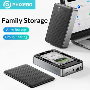 Enceinte Phixero 2,5 pouces SATA SSD / HDD Network Storage Drive du disque dur Enceinte Famille Private Cloud Storage Adaptateur de boîtier dur externe