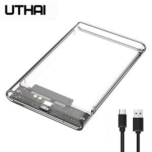 Enceinte Uthai TM05 Boîte transparente Typec Enceinte HDD 3.1 Note de carnet 2,5 pouces SSD Solid State Mécanique Mobile Hard Disk Box USB3.1
