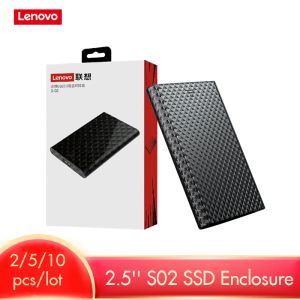 Encubre al por mayor lenovo 2.5 pulgadas SSD Box Disco duro externo S02 SATA3.0 5GBPS SSD Cinete SATA a USB 3.0 para 6 TB Case HDD portátil