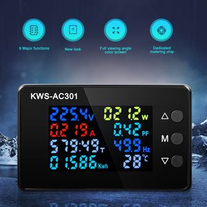 Compteurs d'énergie KWS-AC301 wattmètre voltmètre de puissance 50-300V tension 50-60HZ analyseurs LED électricité 0-20/100A détecteur 230428
