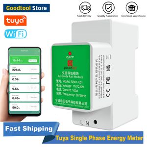 Energy Meters Tuya Single Phase Meter 6 In 1 AC Electric Din Rail WiFi Smart Kwh Power Consumption Wattmeter Voltmeter Ammeter 230428