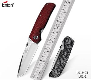 Enlan Bee L01-1/L01MCT couteau pliant tactique classique 8CR13mov lame Micarta/manche en bois camping chasse outils EDC en plein air