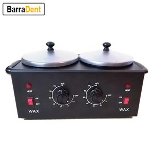 Épilateur 200w noir Double Pots chauffe-cire électrique fusion cire épilatoire chauffe-parafine pour l'épilation de la peau du visage