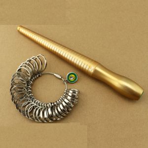 Équipements livraison gratuite 133 HK Taille en métal Copperring Ring Stick and Ring Sizer Set, Meason Finger Sizring Gauge Metal Finger Sizer Tool