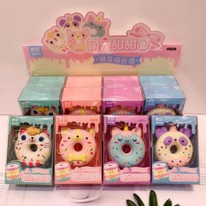 Eraser 12 PCS / Lot Cartoon Unicorn Donut Eraser Kawaii Panda Animal Drawing Rubber crayon Erasers Bureau scolaire Supplies de bureau