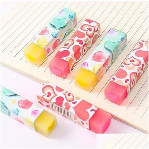 Erasers en gros de bonbons mignons amour coeur doux pour les enfants cadeau caoutchouc kawaii papinerie de bureau de bureau fournit créatif de livraison de chute facile dhlnu