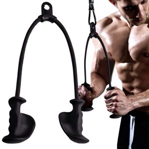 Cuerda ergonómica para tríceps, fácil de agarrar, antideslizante, resistente, mango desplegable, accesorio de cable de polea para bricolaje, barra de entrenamiento mejorada para gimnasio 220426