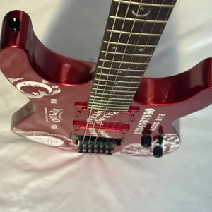 Es.Guitare électrique noire de marque Kir Ha.mett, guitare Red Moon flyo.ng, livraison gratuite aux états-unis