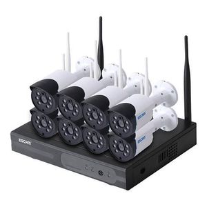 ESCAM WNK804 HD 720P 8CH WiFi Kit NVR inalámbrico Conexión WiFi Detección de movimiento Cámara IP resistente al agua